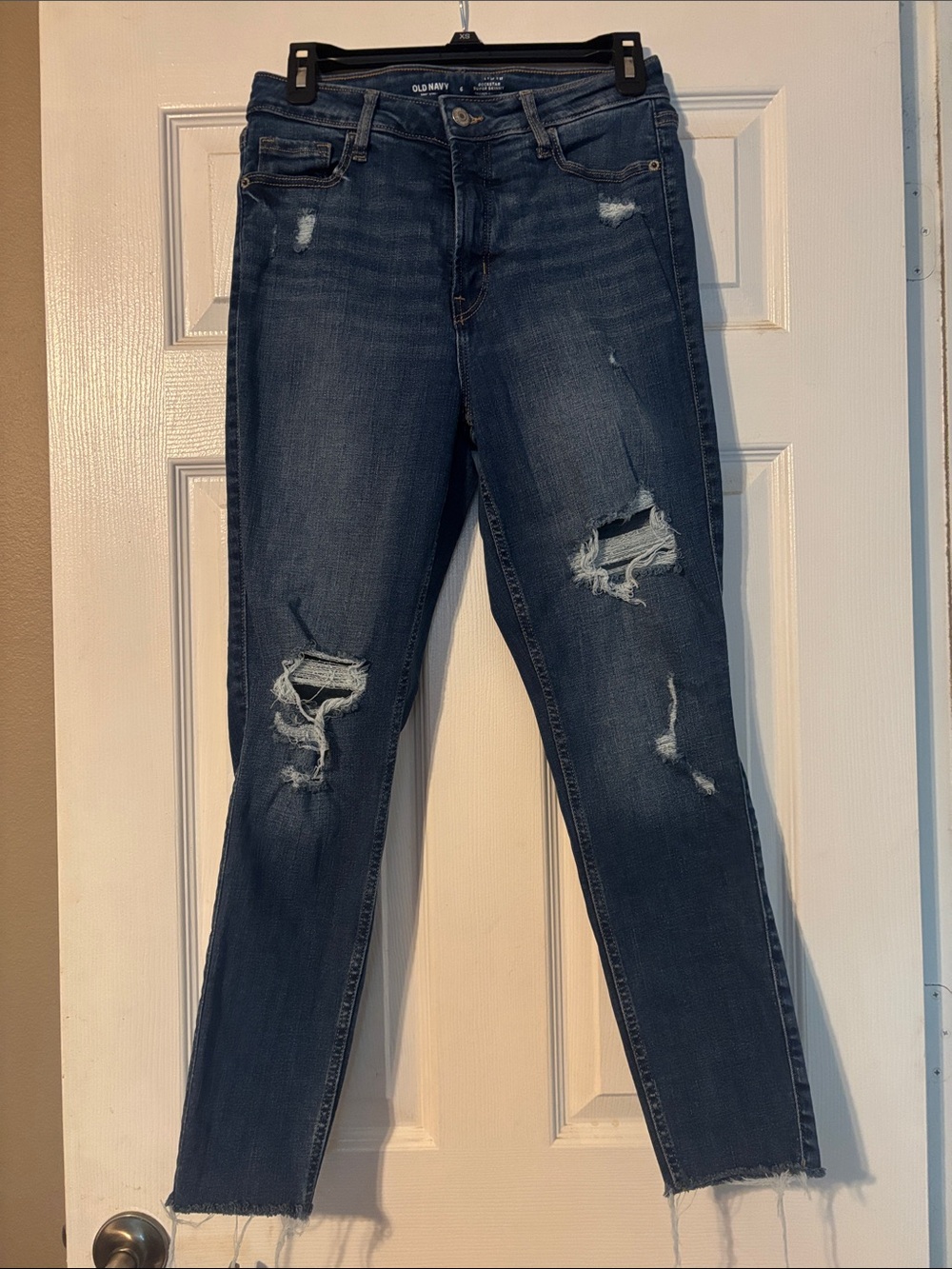 Old Navy Dark Blue Ripped Skinny Jeans